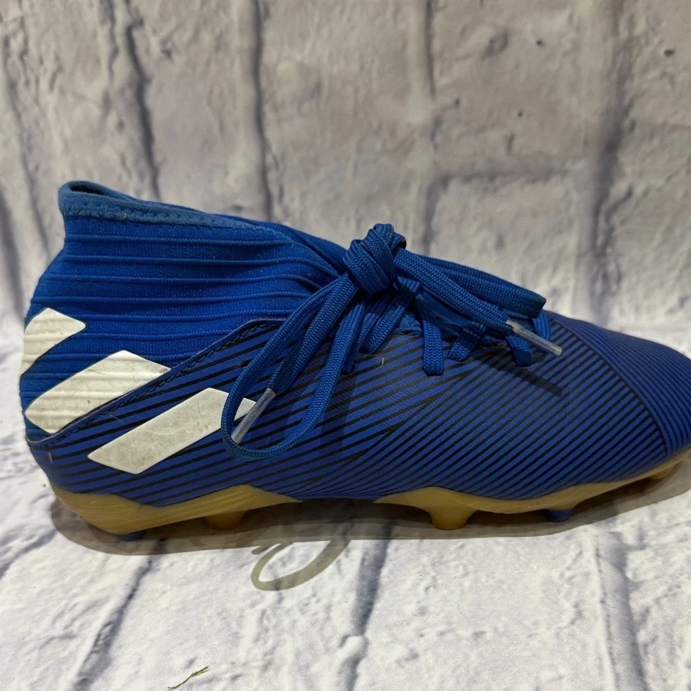 Blue Adidas Nemesis Cleats with White Accents